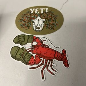 Yeti Lobster and Mittens Sticker Set